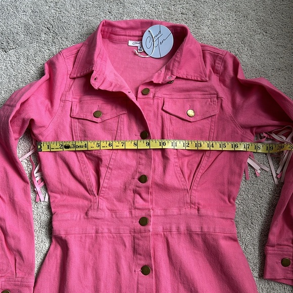 Cloud Ten Pink Denim Fringe Dress - Picture 7 of 11